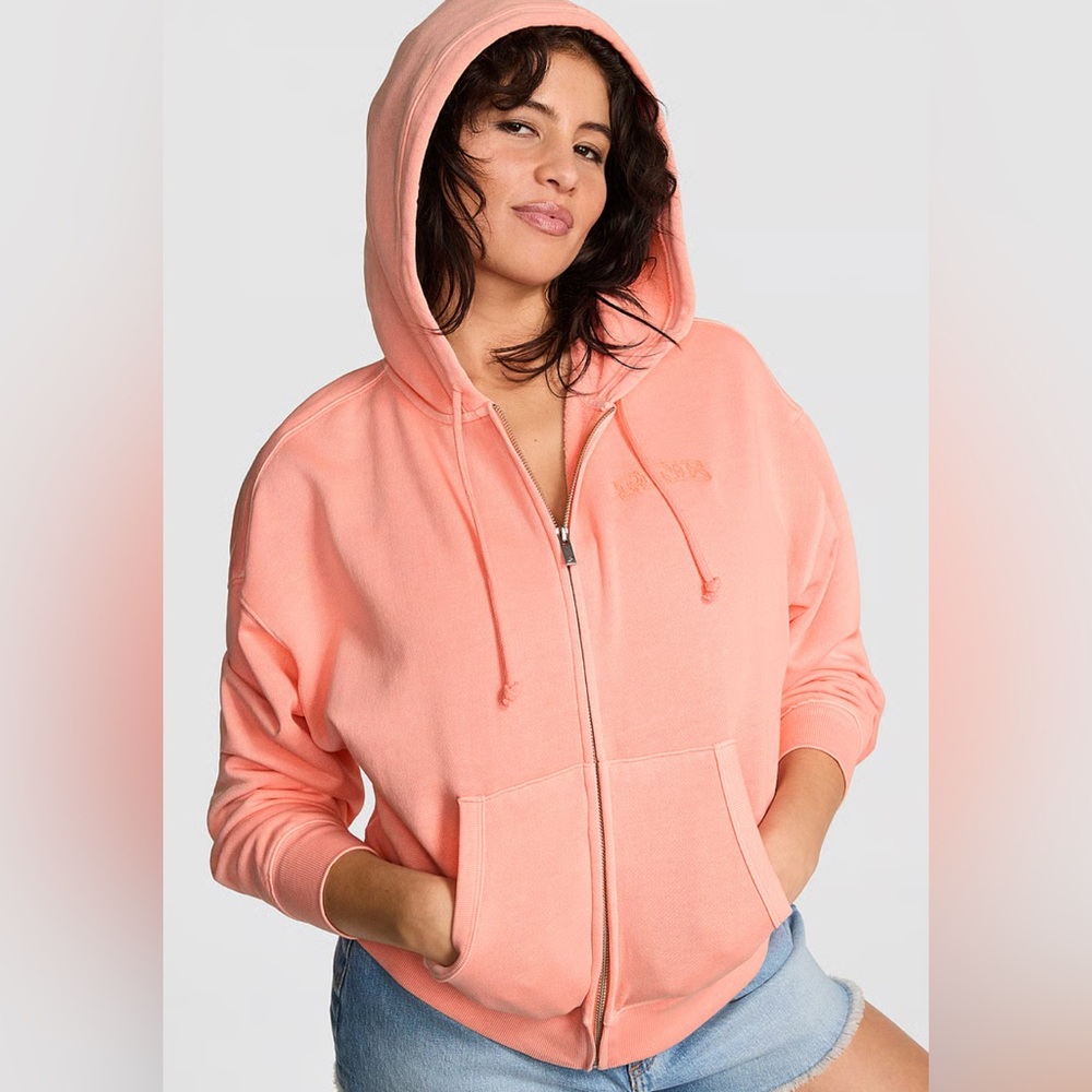 PINK - Ivy Fleece Campus Full-Zip Hoodie